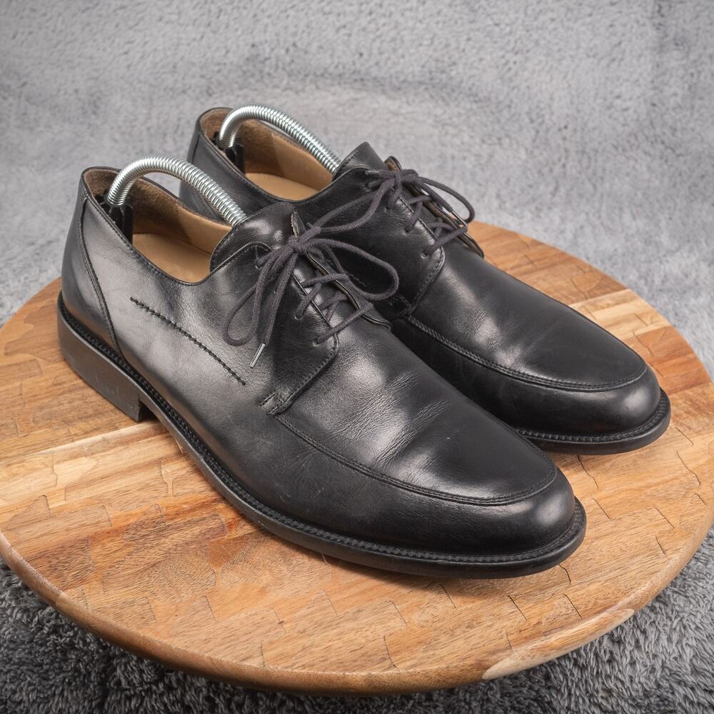 Johnston & Murphy Black Signature Series Moc Toe Oxford Shoes Mens 10 M